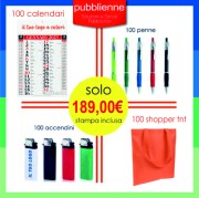 100 calendari, 100 penne, 100 accendini, 100 shopper7